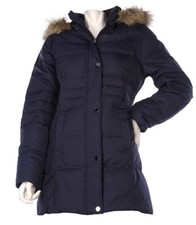 Centigrade Down & Feathers Snap Front Walker Coat & Removable Faux Fur Hood Xs