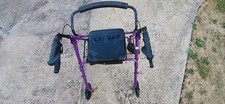 Days 100 Series Large Lightweight 4-Wheel Rollator Mobility Walker Seat Purple