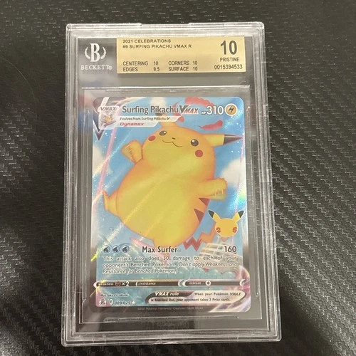 Surfing Pikachu VMAX 009/025 Celebrations Holo PRISTINE BGS 10