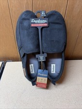 Dearfoams Mens XL Memory Foam Slippers Indoor Outdoor Grey Black Size 13-14