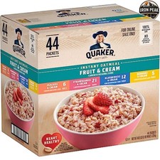 Instant Oatmeal Fruit Cream 4 Flavor Variety 44 Packets 46.2 Ounce Whole Grain