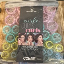 Conair Brush Rollers Tight Bouncy Curls Assorted Colors Perfect For Short Hair