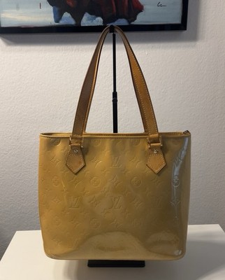 Louis Vuitton Houston Vernis Handtasche Monogram Gelb Top Zustand Original