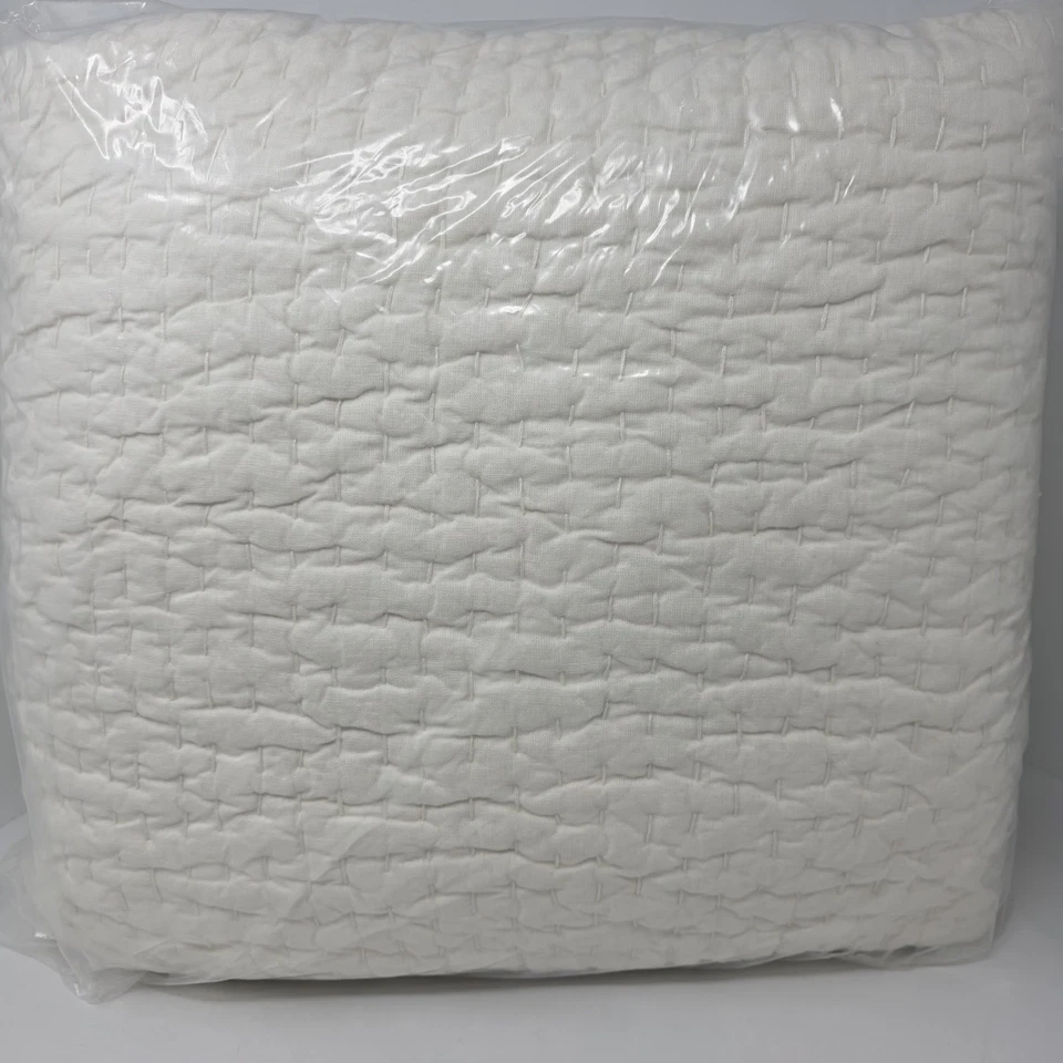Pottery Barn Pickstitch KING Cotton Quilt Classic Ivory NEW - Image 2 of 2