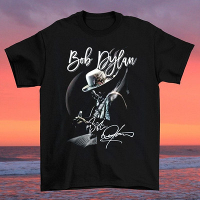 Bob Dylan T-Shirt Cotton S-5XL Shirt For Fan S-5XL Tee With Signature TD1623