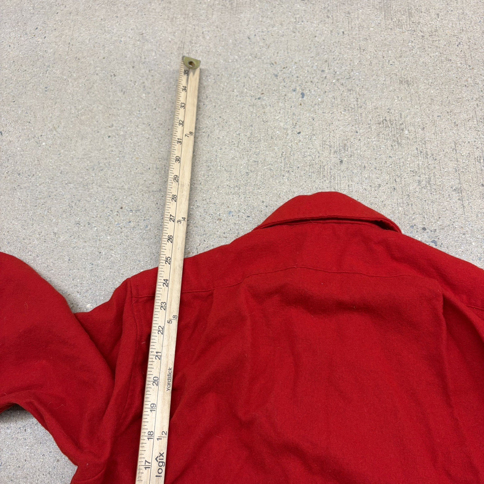 Vintage Pendleton Red Wool Loop Collar Button Up … - image 4