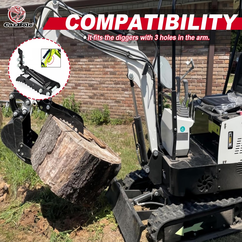 Hydraulic Thumb Clip Clamp For Mini Excavators Small Digger Attachment 3-Holes