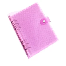 Pink Dot A6 PVC Binder Set with Lined Pages Pockets for Journaling Notes