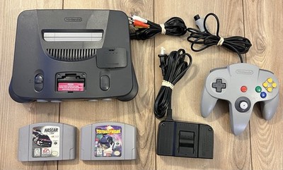 Nintendo 64 N64 Console Bundle w/ 2 Games Controller Tested Works Gray
