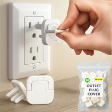 60-Pack Child Safety Outlet Covers with Pull Handle - White Plug Protectors