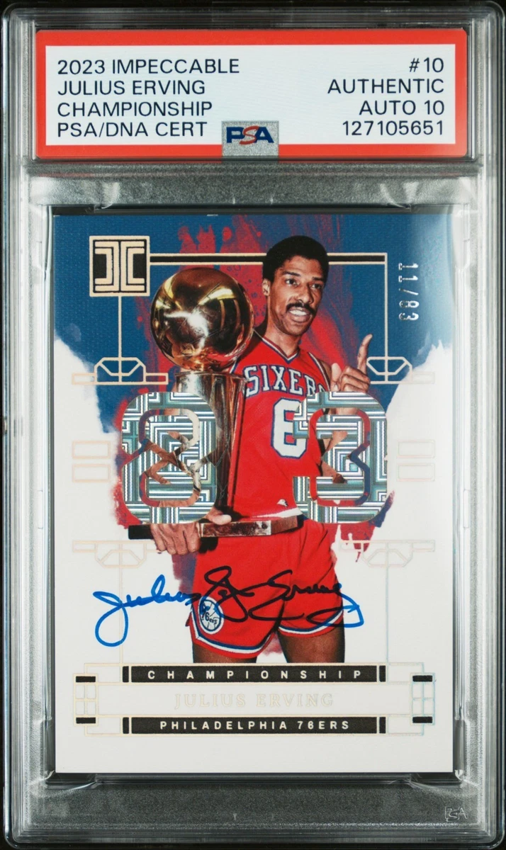 Panini Julius Erving Basketball Autographed Sports Trading Cards