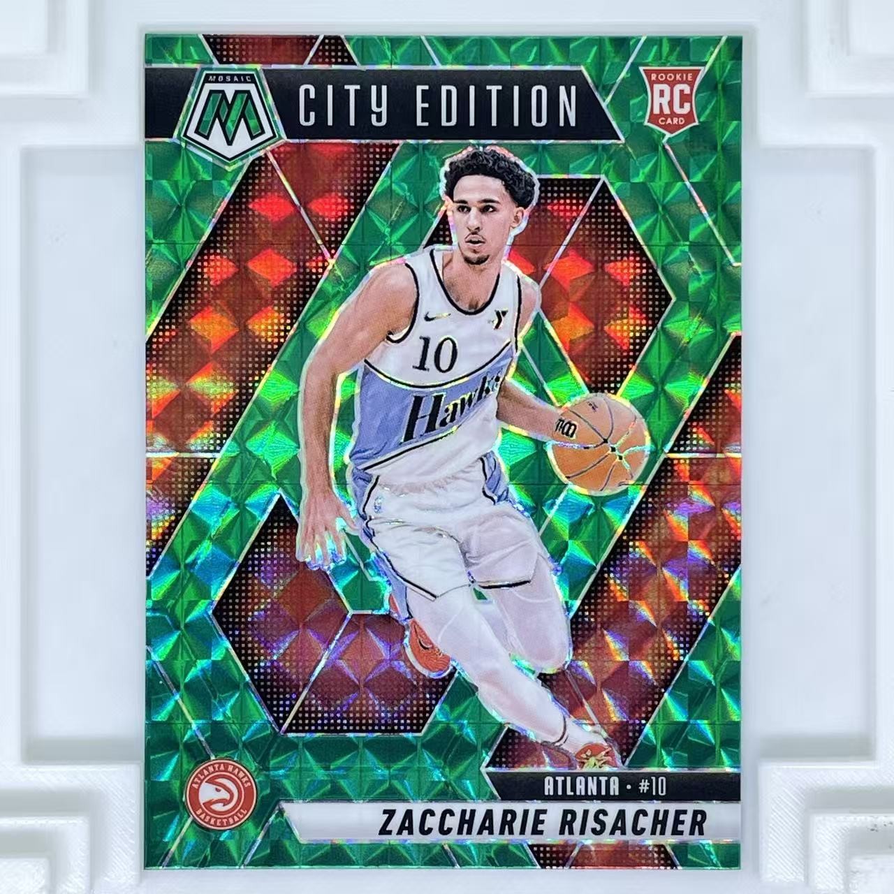 2024-25 Panini Mosaic Zaccharie Risacher RC City Edition Green