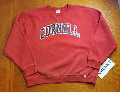 Cornell University Vintage 90s Russell Athletic Crewneck Sweatshirt Large Red