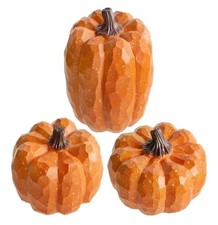 Pumpkins Fall Decor Set of 3 - Artificial Resin Thanksgiving Table...