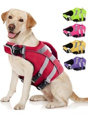 Dog Life Jacket with Reflective Stripes - Adjustable High Visibility Vest,