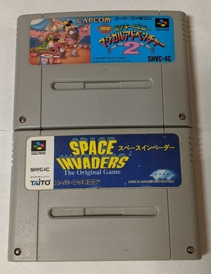 Nintendo Super Famicom Lot of 2 - Mickey 2 & Space Invaders - DJcx138