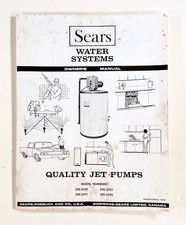 1968 SEARS WATER SYSTEMS Quality Jet Pumps MANUAL rural well equipment ORIGINAL