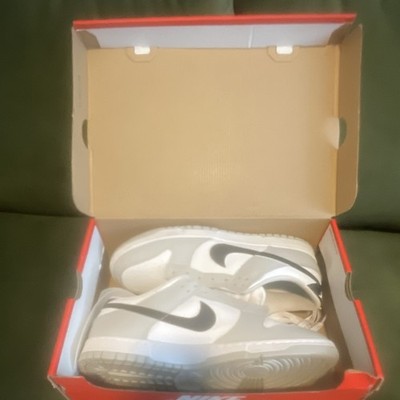 Nike Dunk Low White Gray Black Men's Lace Up Sneakers Low Top Casual Activewear