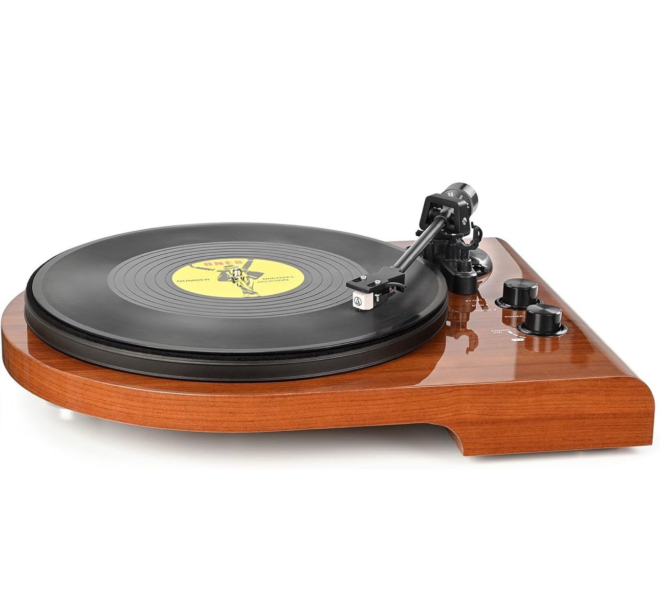 Bluetooth Turntable with Built-in Preamp for Vinyl Records & Wireless Streaming-image