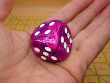 Jumbo 30mm D6 Festive Violet w/white Dice Extra Large RPG Tabletop Roleplay