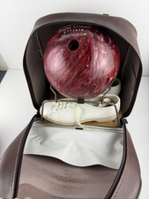 Vintage Brunswick Triple Crown Bowling Ball Set w/ Original Bag  Shoes   1960