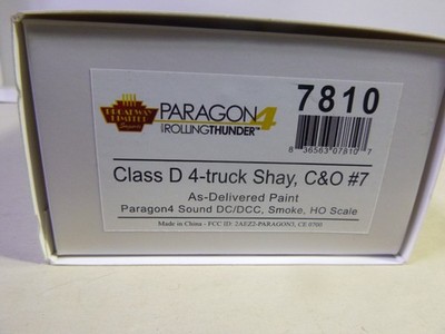 HO-BROADWAY LTD. CLASS D 4 TRUCK SHAY -C& O #7 DC/DCC /PAR 4 SOUND/SMOKE