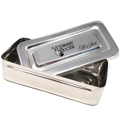 Personalized Veterinary Doctor Stainless Steel Storage Box, Unique Gift for Vets