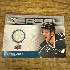 DEVIN SETOGUCHI 2010-11 UPPER DECK UD GAME JERSEY SHARKS NICE LOOK!!