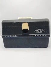 Vintage Old Bass PF-40000 Tackle Box W/ Dual Folding Trays Made In USA