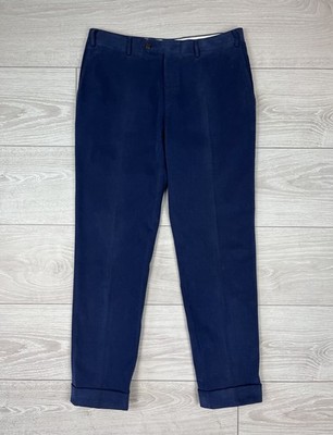 Canali Italy Luxus Stretch Baumwolle Blau Chino Hose Herren Größe 34