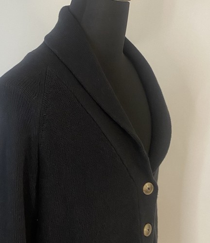 Mia & Tess Sweater Women's Small Black Skull Back Cardigan Shawl Collar - Picture 8 of 12