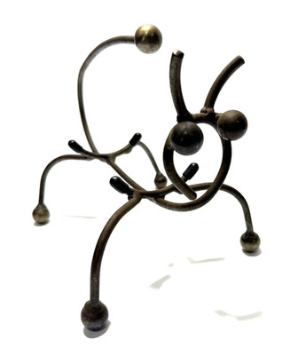 1960's  Ant Sculptural Iron Wine Bottle Holder 10.5''x7.75''x6.5''