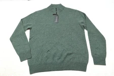 Christian Lacroix Cashmere Sweater Mens Medium Green 1/4 Zip Long Sleeve Regular