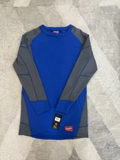 Rawlings Dugout Pullover Royal Blue and Gray Mens Small Baseball Shirt NWT