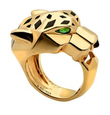 Panthère de Cartier Ring in 18k Gold with Tsavorite Garnet Eyes