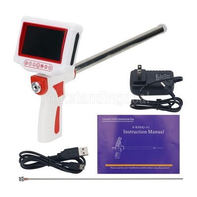 1MP Visible Artificial Insemination Gun 4.3'' Screen for Cattle Horse Sheep Dog/