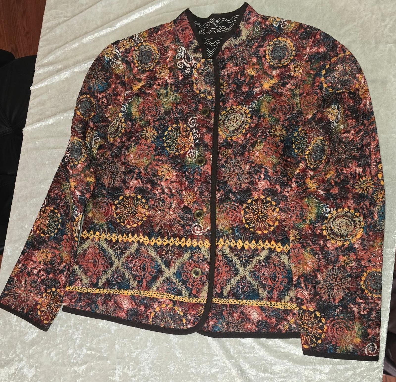 Abstract Pattern Reversible Blazer Size Medium - image 1