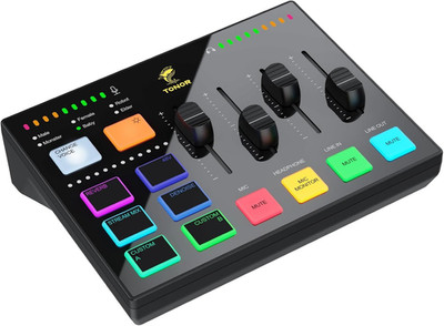 TONOR Gaming Audio Interface, Audio Mixer Für Streaming, Podcasting, Studio Aufn