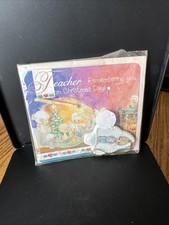 NOS NIP Precious Moments Teacher Mini Porcelain Christmas Ornament on Card NEW