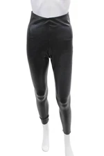 Commando Women's High Waist Fitted Faux Leather Ankle Legging Black Size M