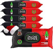 Dude Wipes Dingle Bells Flushable 6 Pack 288 Wet Wipes Sealed