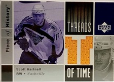 2002-03 Upper Deck Piece Of History Threads of Time Scott Hartnell #TT-SH
