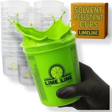 LiME LiNE Disposable Mixing Cups - Solvent Resistant 100 Graduated Cups 1 Quart