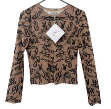 Playboy By Pacsun Tanblack Tattoo Print Sheer Mesh Ls Top Bunny Tribal M Nwt Playboy By Pacsun Tanblack Tattoo Print Sheer Mesh Ls Top Bunny Tribal M Nwt