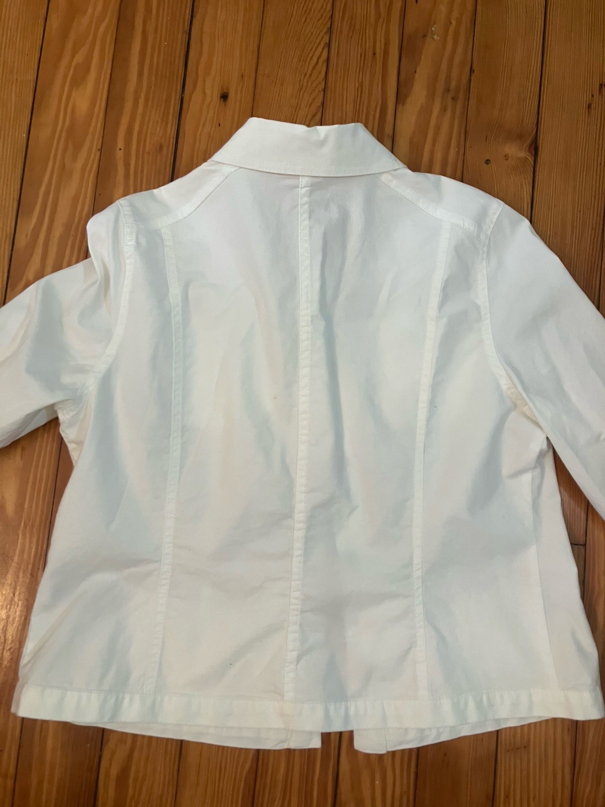 Ruby Rd Jacket Sz S White Button Front Cotton Poc… - image 7