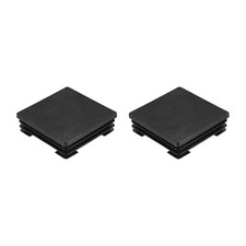2Pcs Square Plastic Plugs, 70 x 70mm PE Pipe Tubing End Caps for Tube, Black