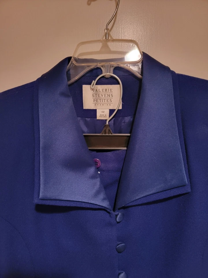 Valerie Stevens Evening Petites Royal Blue 2 Piece Size 14P - Image 3 of 4
