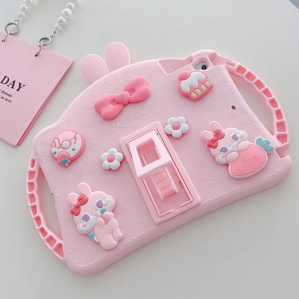 Linda Funda Conejo para iPad 9ª/8ª/7ª Generación Estuche 10.2 Pulgadas - Precioso Coche... Foto 3 de 4