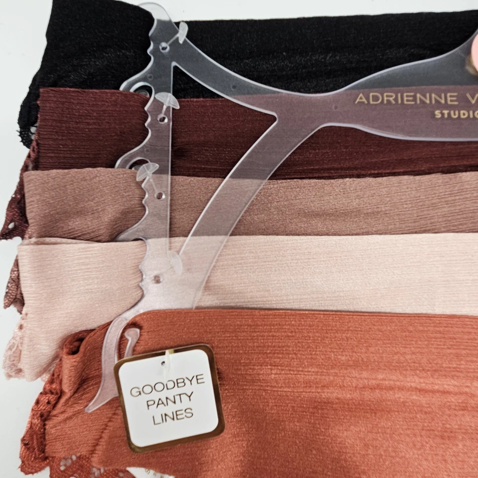 ADRIENNE VITTADINI 5 Pk Mujer S L XL Espalda Encaje Bragas Negro Marrón Beige Cobre Foto 4 de 4