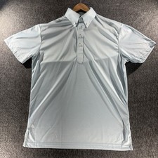 Collars and Co Dress Collar Polo Shirt Mens Small Solid Light Blue Performance